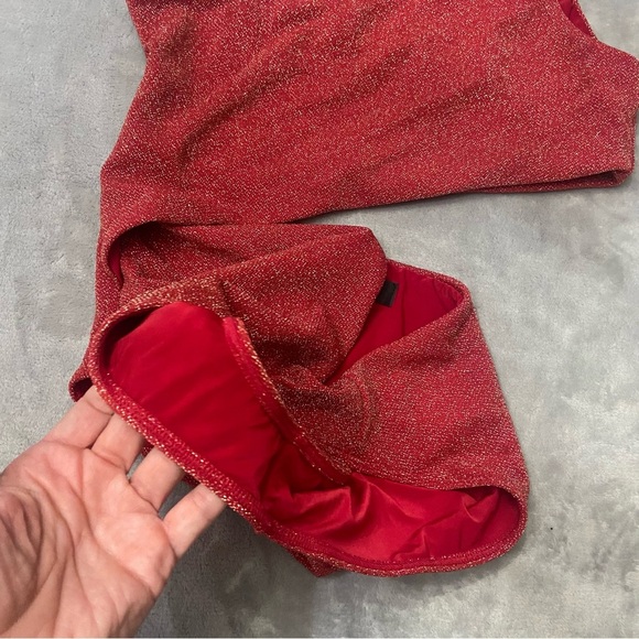 New! Beach Riot Red Metallic Celine One Shoulder One Piece Swimsuit 24799 - Picture 8 of 10